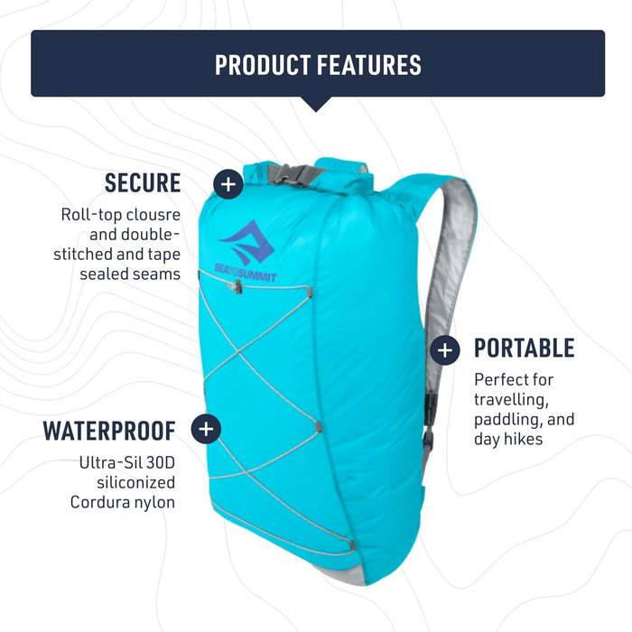 Sea to Summit Sac à dos de montagne Ultra-Sil Dry Day Pack Gris Argenté 22 L Sea to Summit Sac à dos de montagne Ultra-Sil Dry Day Pack Gris Argenté 22 L