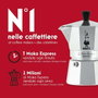 Bialetti Moka Express 3 Tasses, Aluminium Gris