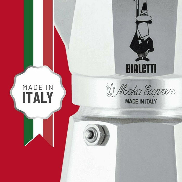 Bialetti Moka Express 3 Tasses, Aluminium Gris