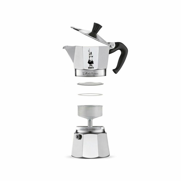 Bialetti Moka Express 3 Tasses, Aluminium Gris