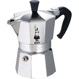 Bialetti Moka Express Cafetière Italienne en Aluminium pour 3 Tasses, Compatible Tous Feux Sauf Induction, avec Réservoir d'Eau Amovible et Filtre Remplaçable