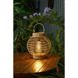 Smart Garden - Lanterne solaire Terra avec LED blanc chaud, 5 lumens, beige naturel, plastique, 23 x 22.5 cm, pour l'extérieur