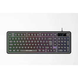 The G-Lab KEYZ CAESIUM EX - Clavier gamer membrane Rainbow - Noir
