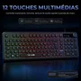 The G-Lab KEYZ CAESIUM EX - Clavier gamer membrane Rainbow - Noir