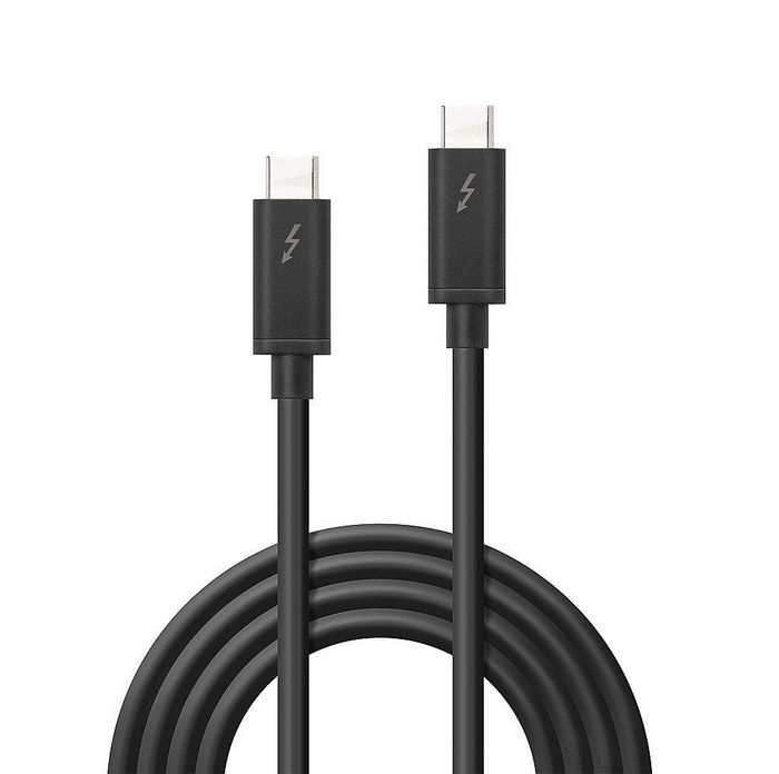 Lindy Câble Thunderbolt 3 USB-C - 2m, 40Gbit/s, PD 100W, 4K DisplayPort 1.2, Compatible USB 3.1, Passif, Noir