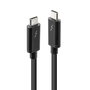 Lindy Câble Thunderbolt 3 USB-C - 2m, 40Gbit/s, PD 100W, 4K DisplayPort 1.2, Compatible USB 3.1, Passif, Noir