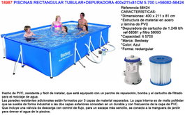 Steel Pro+ Piscine Rectangulaire Steel Pro+ avec Épurateur 400x211x81