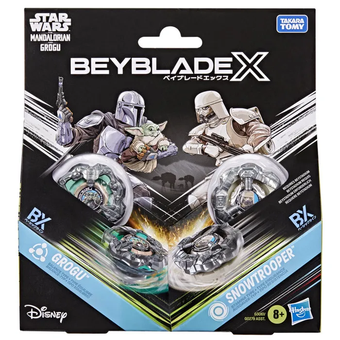 Beyblade X Star Wars Collab Grogu vs. Snowtrooper avec 2 toupies et 2 lanceurs