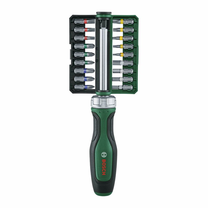 Bosch Set de 19 tournevis à cliquet avec embouts acier S2 Bosch Set de 19 tournevis à cliquet avec embouts acier S2