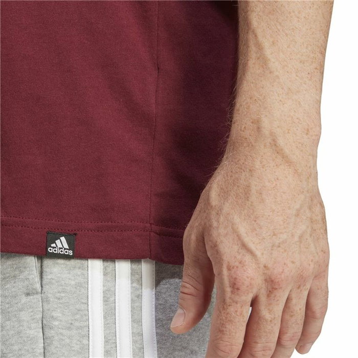 T-shirt à manches courtes homme Adidas Fld Bos Marron Bordeaux