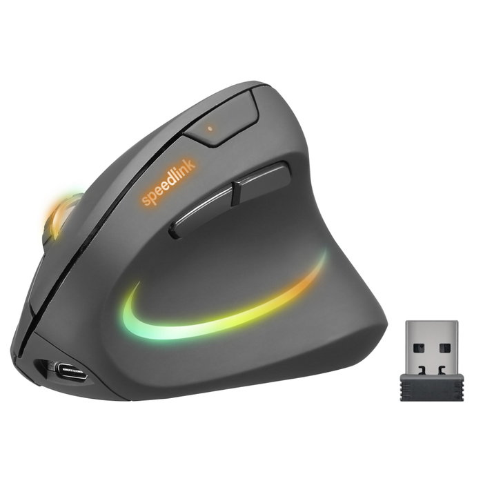 Speedlink PIAVO PRO Souris Verticale Sans Fil Rechargeable RGB