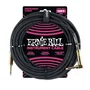 Ernie Ball Câble Instrument Jack-Jack Tressé 2,54 m - Noir (Connecteurs Dorés) Réf: Sa