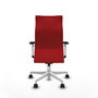 Piqueras Y Crespo Sillón Albacete Rouge avec Mécanisme Synchrone et Base Blanche