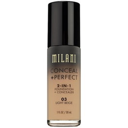 Milani Conceal + Perfect Fond de teint liquide & correcteur 2-en-1, Teinte 03 Beige clair, 30 ml - Maquillage Visage