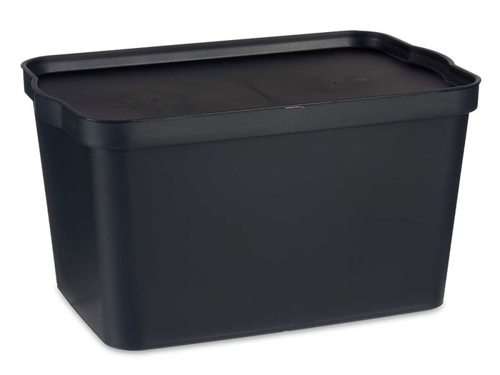 Kipit Boîte de Rangement en Plastique avec Couvercle 24 L Antracite 29.3x24.5x45 cm (Set de 6)