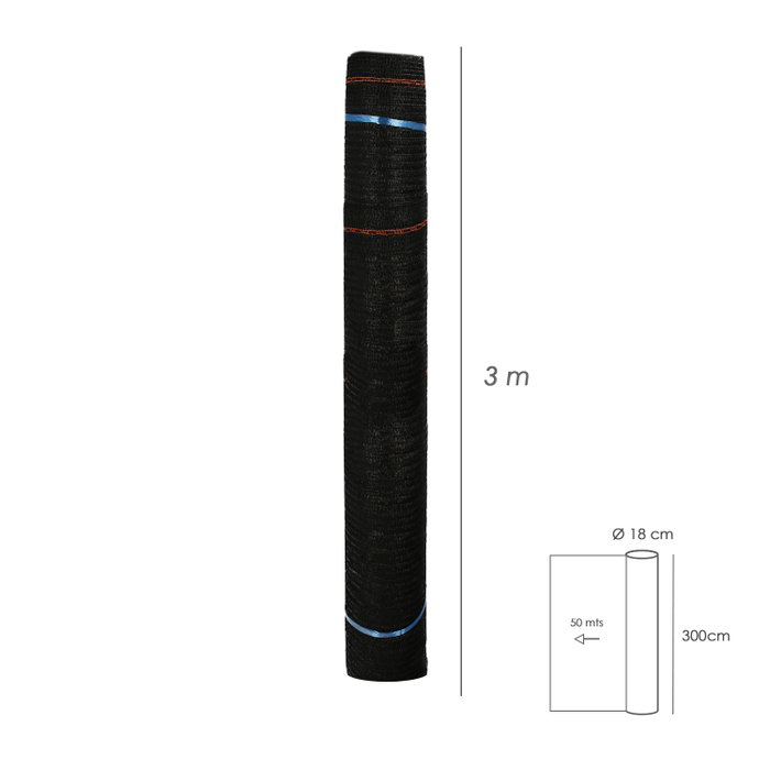 SATURNIA Malla Sombreo Noir 3,0 m x 50 m