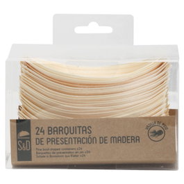 Saveur et Degustation Lot de 24 barquettes de présentation en pin ECO CONCEPT
