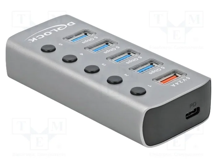 DELOCK Hub USB 8 ports gris DELOCK Hub USB 8 ports gris
