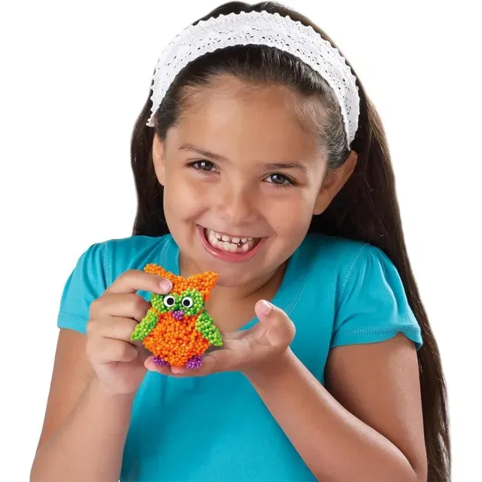 Lexibook Crazart - Kit de 4 textures élastiques à modeler avec 5 accessoires et paillettes, pour créations sensorielles uniques