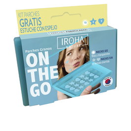 Iroha - Kit de Navigation SOS - Patchs hydrocolloïdes contre l'acné - Étui miroir portable avec 18 patchs SOS et 15 patchs FUN - Soin ciblé visage et corps