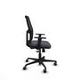 Chaise Alfera Synchro 4 positions tissu Gris foncé Maille Noir Base en nylon noir Accoudoir 1D Sans appui-tête Roulettes 65mm pour moquette