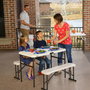 Color Baby - Ensemble table pliable (106x61x74 cm) et 2 bancs pliables avec poignées (94x22x42 cm) pour 4 personnes - Plastique et Acier