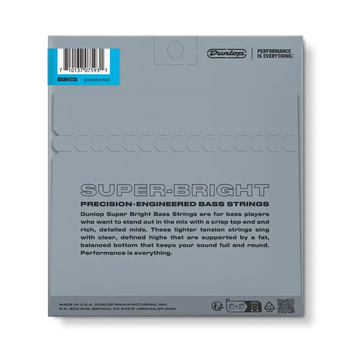 Dunlop Super Bright Medium 5 Cordes pour Basse Nickel 45-125