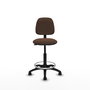 Tabouret Taburete Isso Contact permament de base Tissu Marron foncé Structure polyamide noire Sans accoudoirs Sans appui-tête Roulettes en nylon 50 mm