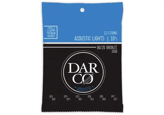 Darco Jeu de Cordes Acoustique Bronze 80/20 12 Cordes Light 10-47 Darco Jeu de Cordes Acoustique Bronze 80/20 12 Cordes Light 10-47