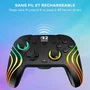 Turtle Beach Afterglow Wave - Manette de jeu RGB sans fil pour Nintendo Switch 2, Switch, Switch Lite et Switch OLED - Sticks TMR, motion control, bouton GameChat - Noir