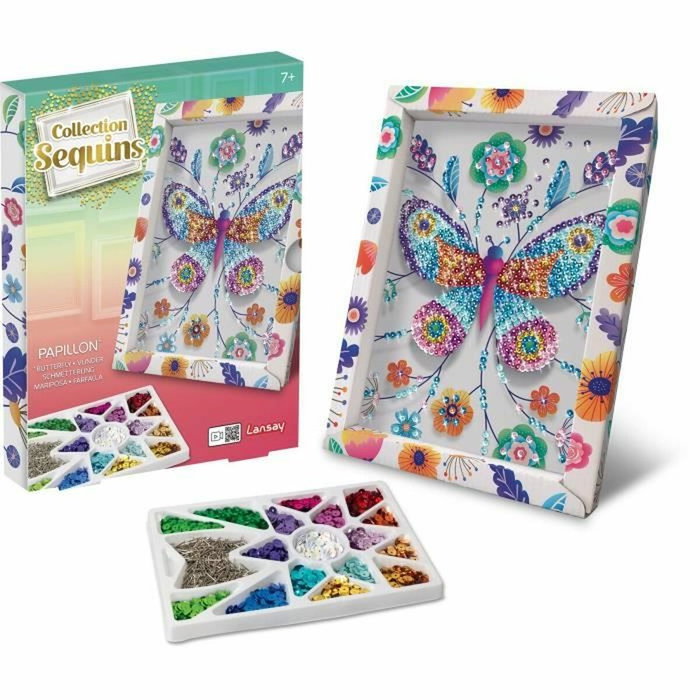 Lansay Collection Sequins - Illustration Papillons avec Sequins - Blanc