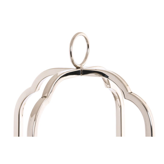 Bougeoir Home ESPRIT Argenté Verre Acier 21 x 21 x 62 cm