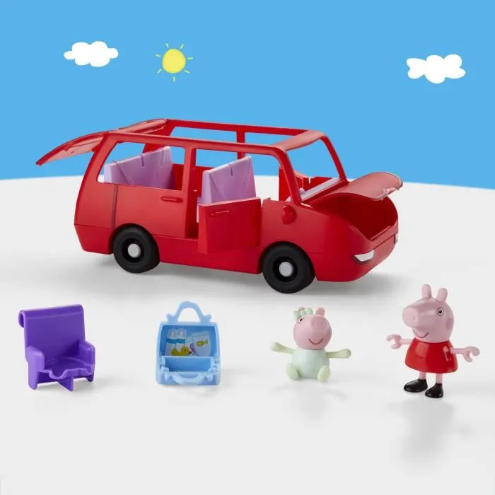 Hasbro Peppa Pig La grande voiture familiale rouge avec 2 figurines