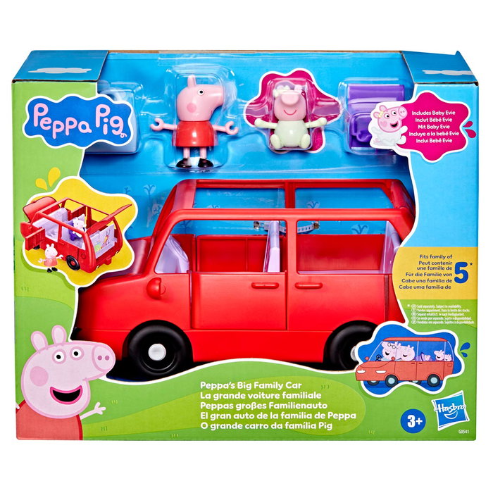 Hasbro Peppa Pig - Grande Voiture de Famille Jouet Rouge - Inclut Figurines Peppa et Evie - Jeu de Rôle pour Enfants 3 ans et plus - Réf. G0541