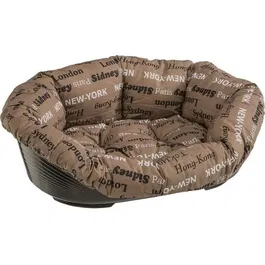 Ferplast Corbeille pour chien Sofa 4 - Petite, ovale, intérieure avec coussin séparable - Celeste - 64x48x25 cm