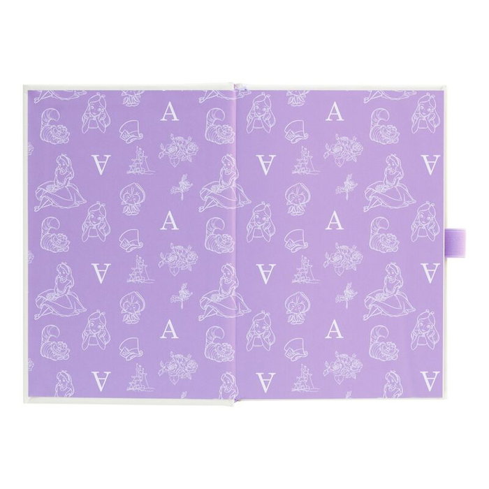 ERIK - Carnet A5 Premium 96 pages avec couverture rigide et stylo à bille assorti, thème Alice au Pays des Merveilles Disney, poche intérieure ERIK - Carnet A5 Premium 96 pages avec couverture rigide et stylo à bille assorti, thème Alice au Pays des Merveilles Disney, poche intérieure