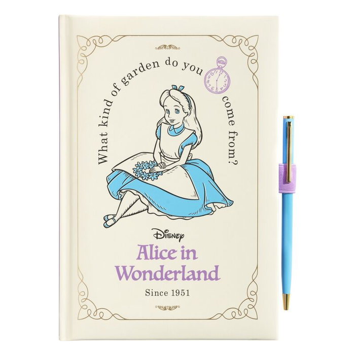 ERIK - Carnet A5 Premium 96 pages avec couverture rigide et stylo à bille assorti, thème Alice au Pays des Merveilles Disney, poche intérieure ERIK - Carnet A5 Premium 96 pages avec couverture rigide et stylo à bille assorti, thème Alice au Pays des Merveilles Disney, poche intérieure
