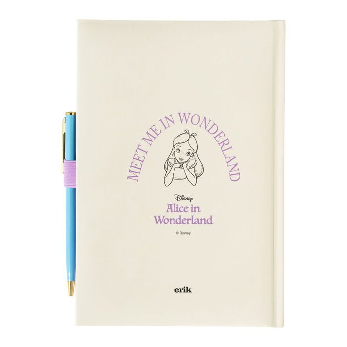 ERIK - Carnet A5 Premium 96 pages avec couverture rigide et stylo à bille assorti, thème Alice au Pays des Merveilles Disney, poche intérieure ERIK - Carnet A5 Premium 96 pages avec couverture rigide et stylo à bille assorti, thème Alice au Pays des Merveilles Disney, poche intérieure