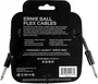 Ernie Ball Câble Instrument Flex Jack-Jack 3 M Noir, Blindage 95%, Connecteurs SS