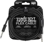 Ernie Ball Câble Instrument Flex Jack-Jack 3 M Noir, Blindage 95%, Connecteurs SS