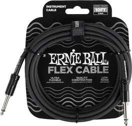 Ernie Ball Câble d'instrument Flex Jack-Jack SS 3 m - Negro