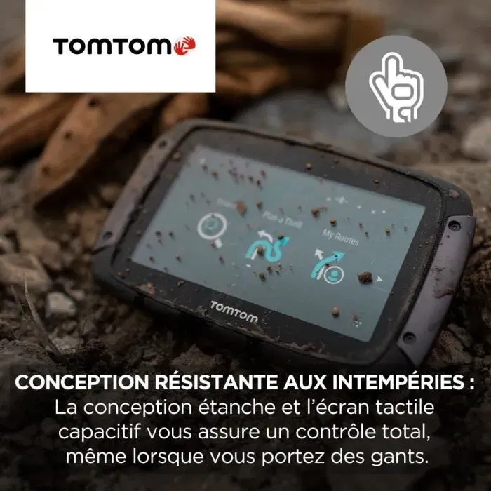 TomTom GPS Moto Rider 550 - Navigateur moto avec écran tactile 4,3 pouces, cartes du monde, trafic en temps réel, alertes de danger et appels mains libres