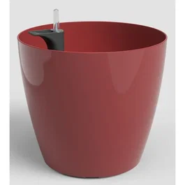 ARTEVASI San Remo SWS 42 BR - Pot de fleurs intérieur/extérieur en plastique résistant aux UV, Ø42.7 x H39.5 cm (42.3 L), couleur rouge foncé