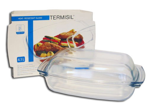 Baja Termisil Cacerola rectangulaire en cristal avec couvercle 4,1 L Baja Termisil Cacerola rectangulaire en cristal avec couvercle 4,1 L