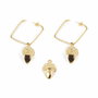 Shabama Boucles d'oreilles Gland Carré Doré