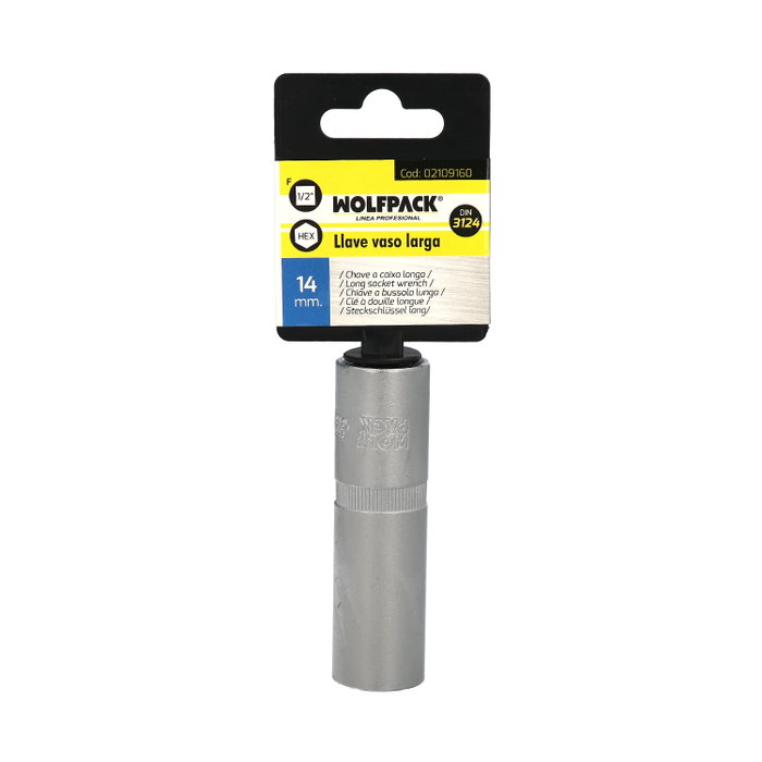 WOLFPACK LINEA PROFESIONAL Clé à douille hexagonale longue 14 mm 1/2 de pouce