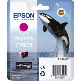 Epson Cartouche d'encre Vivid Magenta pour SureColor SC-P600, C13T76034010