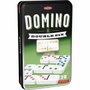 Tactic Jeu de dominos Double 6 en boîte métal bleu