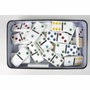 Tactic Jeu de dominos Double 6 en boîte métal bleu