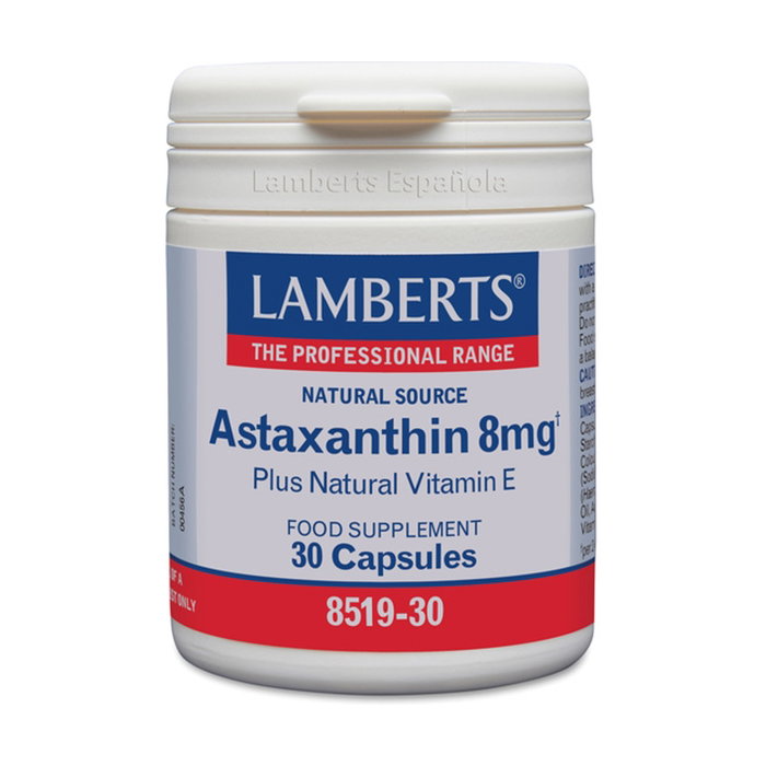 Lamberts Astaxanthine 8 mg avec Vitamine E naturelle, 30 capsules Lamberts Astaxanthine 8 mg avec Vitamine E naturelle, 30 capsules